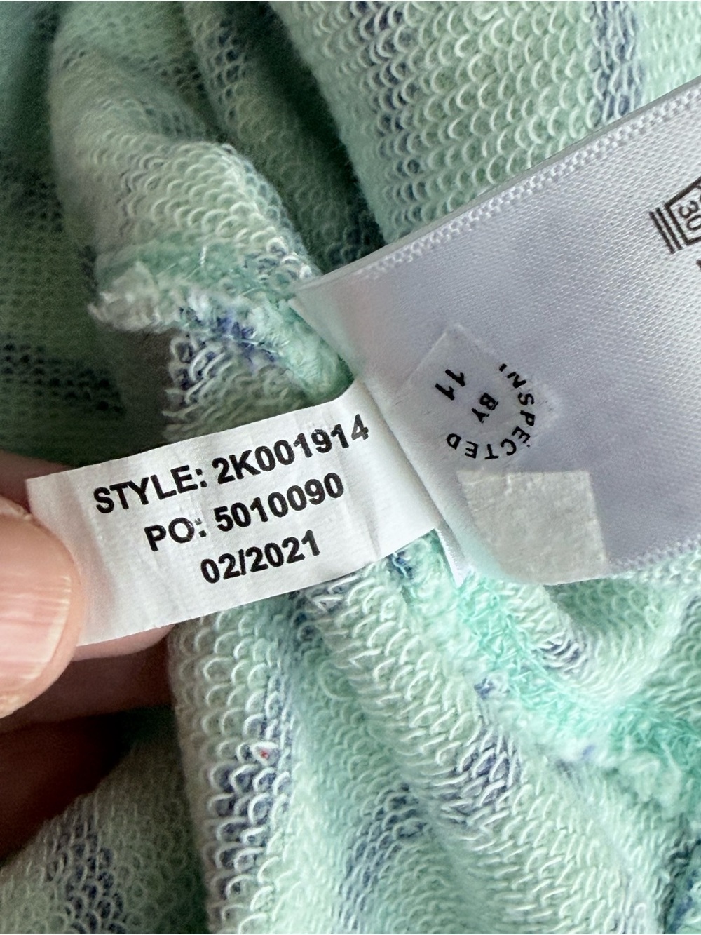 Vineyard Vines Mint Green & Navy Striped Hoodie LG - Picture 9 of 15